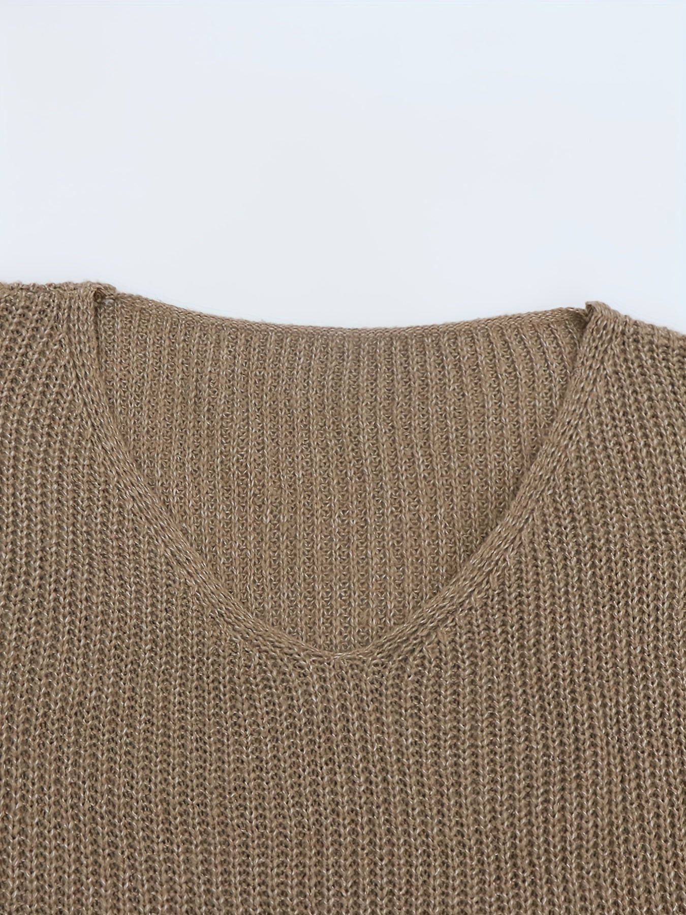 V Neck Sweater Dress with Pockets