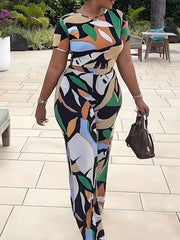 Abstract Print Tee & Pants Set