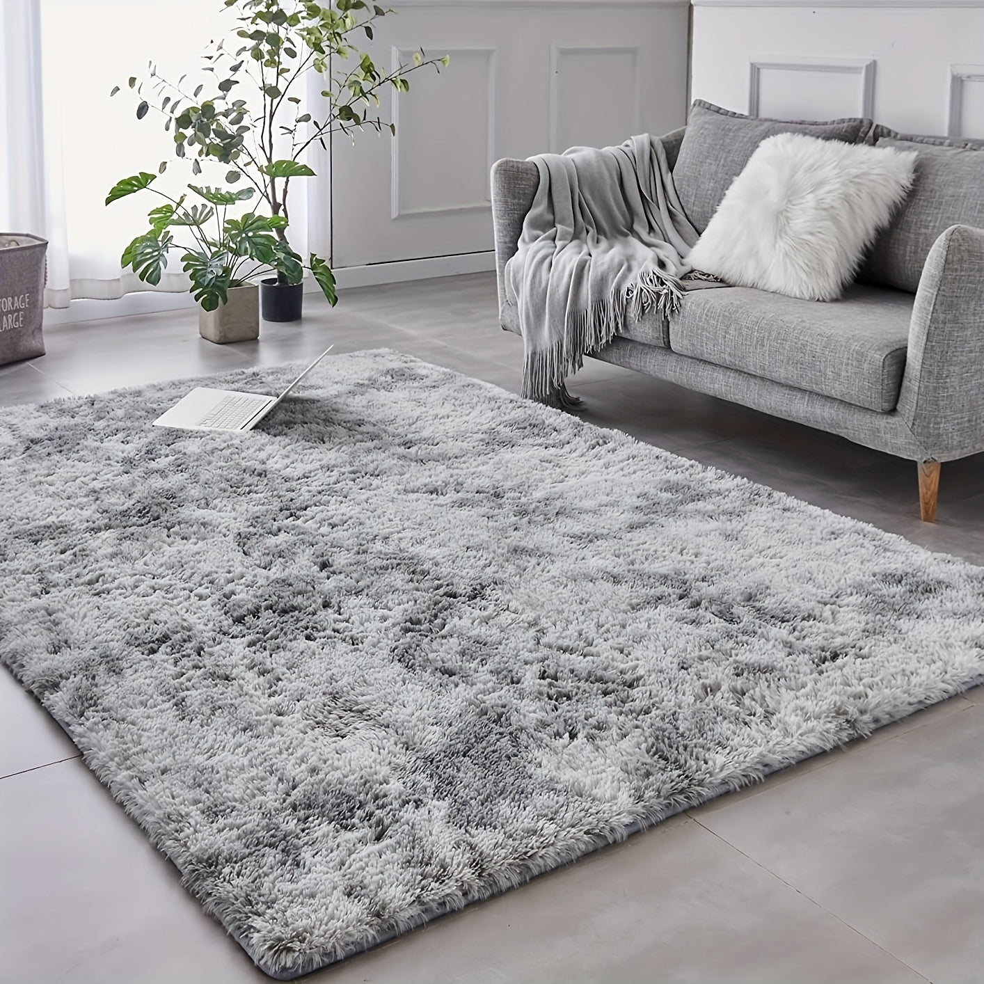 Soft Plush Area Rug Anti Skid Fluffy Shag Fur Bedroom Rugs