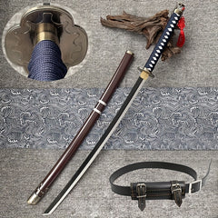 Wooden Anime Sword Wooden Scabbard Long Sword Halloween Cosplay Props
