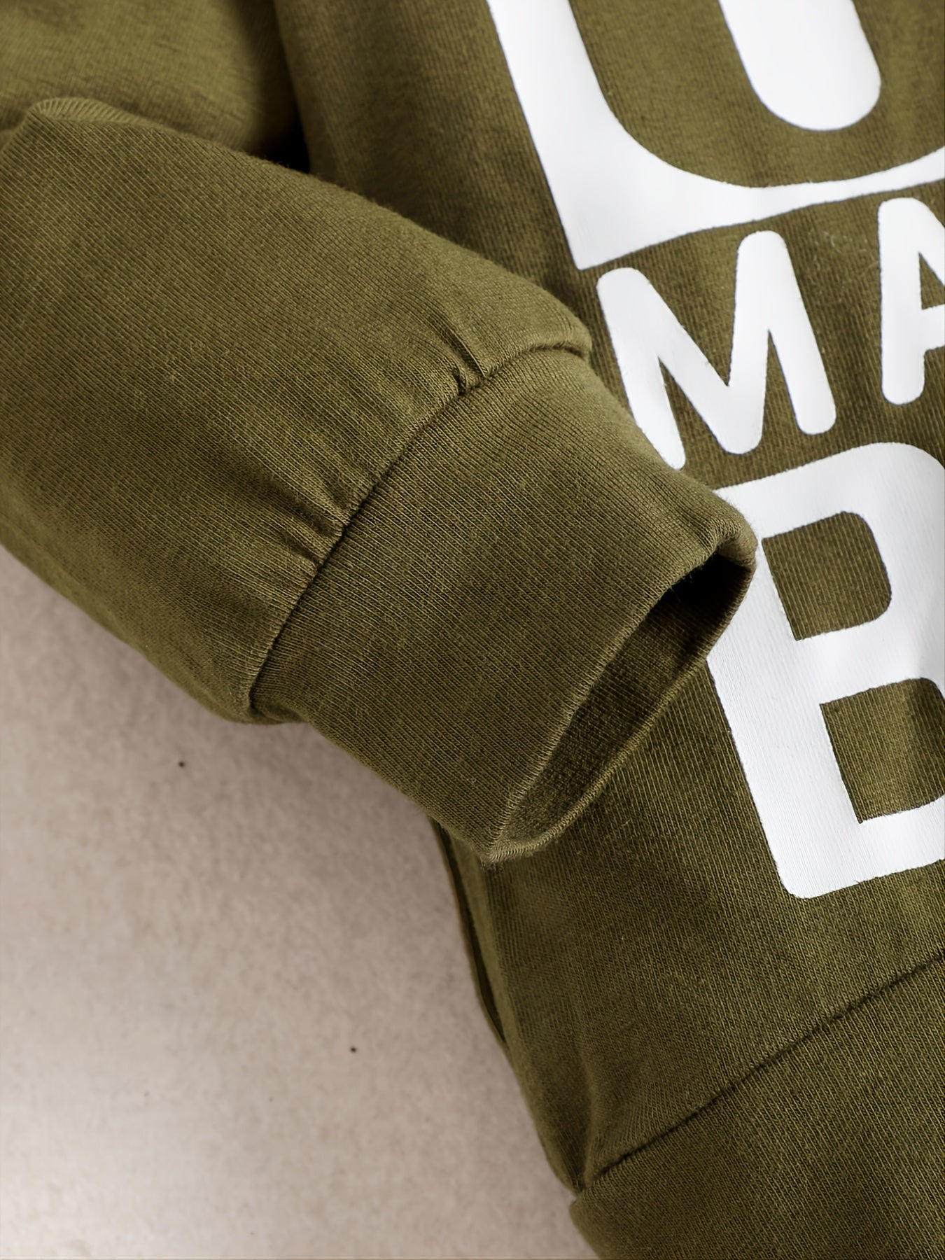 2pcs Boys Hoodies Sweatpants Set Letter Print Long Sleeve Hooded Sweatshirt Stri