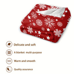 Christmas Snowflake Blanket Soft Warm Plush Sofa Bedroom Office Outdoor