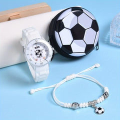 3pcs Silicone Soccer Fan Watch Bands & LED Light Up Wristwatches for Kids
