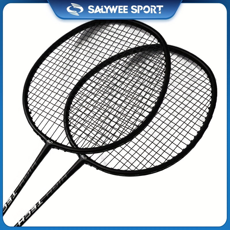 2pcs Carbon Fiber Badminton Rackets With Bag Beginner Training Sport Racket