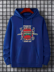 Japanese Sword Print Men's Hooded Sweatshirt for Autumn Winter