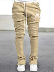 Men's Bell Bottom Pants Skull Pattern Slim Fit Streetwear