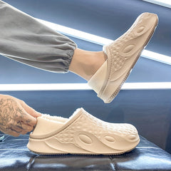 Men's Cozy Fuzzy Slippers Plush Non-Slip Home Shoes