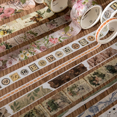 Box Plant Flower Butterfly Maps Washi Paper Tape for DIY Journaling