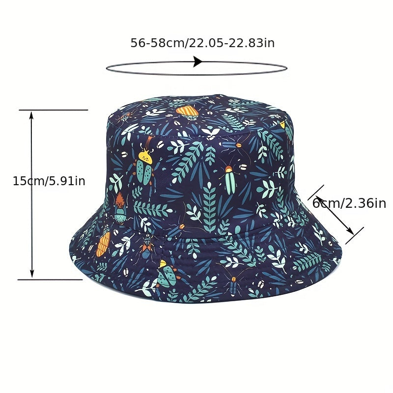 Submarine Animal Mushroom Pattern Fisherman Hat Outdoor Sunshade Cap