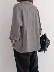 Button Front Long Sleeve Jacket Women's Outerwear