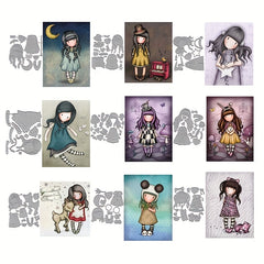 1pc Little Girl Metal Cutting Dies for Greeting Card Topper Scrapbooking
