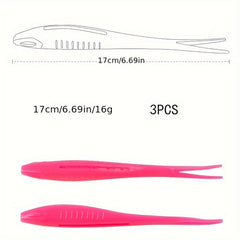 3pcs Fork Tail Soft Lure Bionic Floating Bait Sea Fishing Tackle