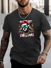 Men's Dog Pattern Shirt Casual Crew Neck Tee Top