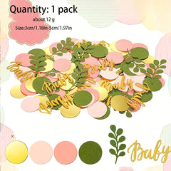 Leaf Dot Baby Letters Party Decoration Leaf Baby Shower Party Paper Confetti