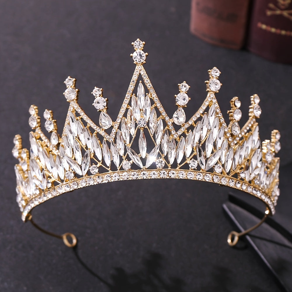 Women Queen Crown Headband Birthday Tiara Baroque Hair Accessory