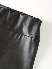 High Waist Slim PU Leather Pants
