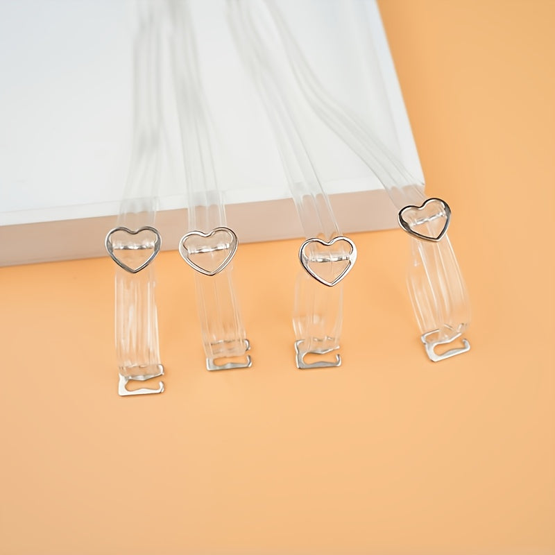 Women's Bra Straps Bundle: Invisible Transparent and Heart & Wavy Shoulder Strap