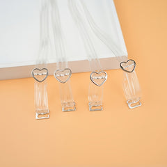 Women's Bra Straps Bundle: Invisible Transparent and Heart & Wavy Shoulder Strap