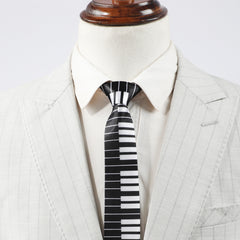 Men's Piano Keys Pattern Tie Clothing Decorative Accessories