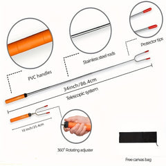 5pcs Telescopic Stainless Steel Cooking Forks Kit for Camping