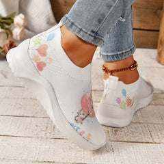 Heart & Flower Walking Shoes Slip on Woven Sneakers Women's Footwear
