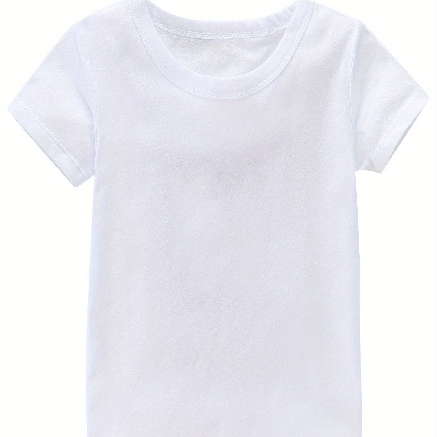 Girls Comfy Cotton Short Sleeve T-shirt Solid Tees Pullover Sports