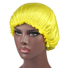 Satin Solid Wideband Sleeping Hat Night SleepCap Hair Care Bonnet