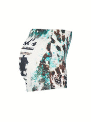 American Flag & Graphic Print Skinny Shorts Women's Clothing