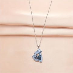 Crystal Pendant Necklace Goth Forest Ghost Wolf Punk Animal