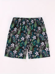 Men's Quick Dry Swim Trunks Floral Pattern High Stretch Comfortable