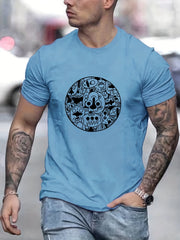 Men's Cartoon Graphic T shirt Casual Stretch Tee