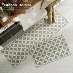Geometric Kitchen Mat Stain Resistant Anti Slip Hallway Carpet
