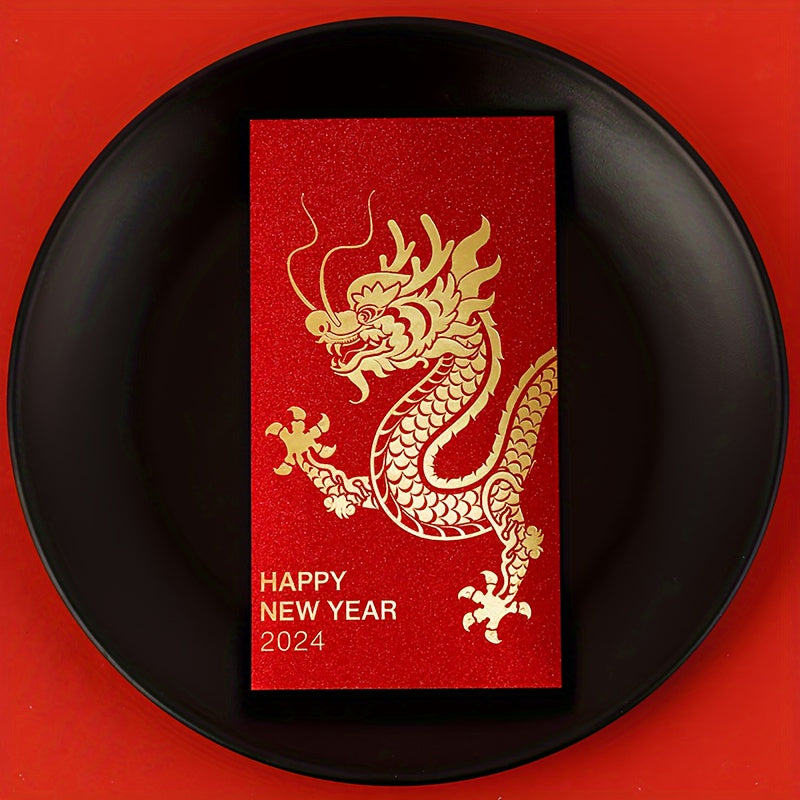 12pcs Year Of The Dragon Red Envelope Creative Good Luck Red Envelopes