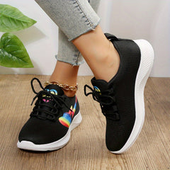 Women's Heart & Lightning Pattern Outdoor Sports Shoes Lightweight Non slip Shoe