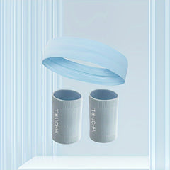 3PCS Sports Sweat Wristband & Headband Set Unisex