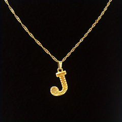 Golden A Initial Necklace Stainless Steel Alphabet Pendant