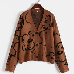 Button Front Cardigan Women's Casual Sweater