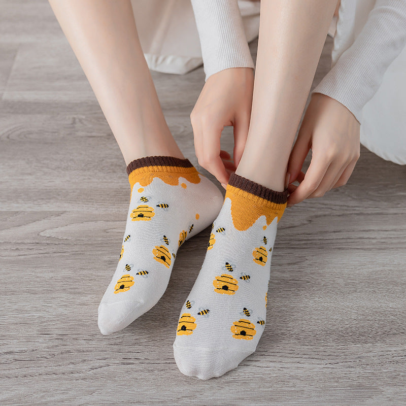 5 Pairs Women's Bees Ankle Socks