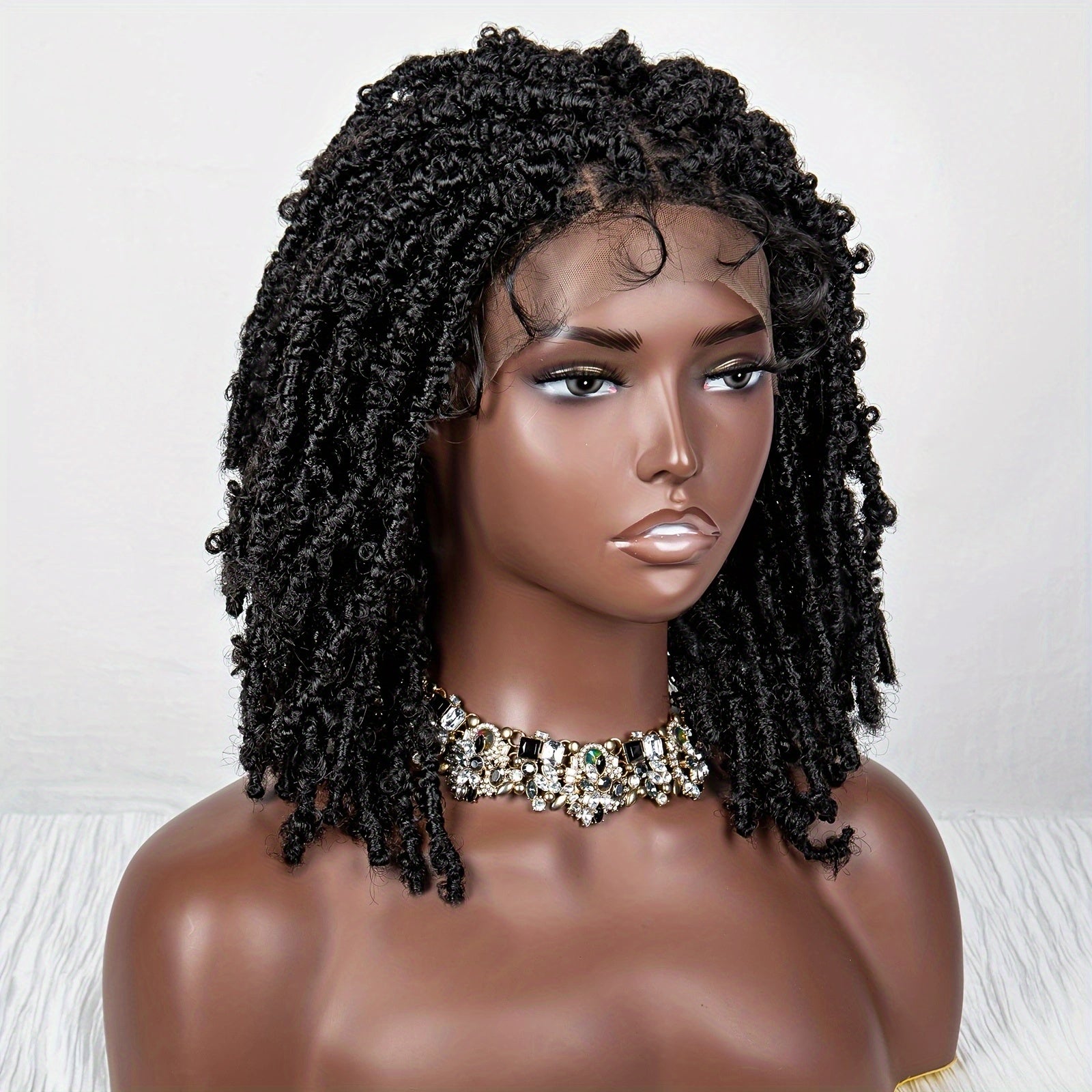 Triangle Knotless Butterfly Locs Braided Wig Shoulder Length Locs Wigs