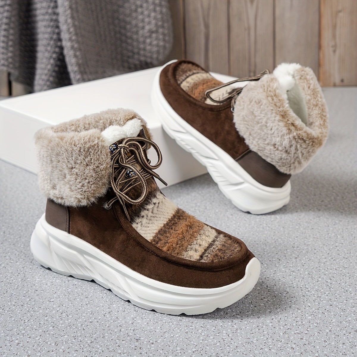 Non Slip Medium Tube Snow Boots Coldproof Warm Shoes