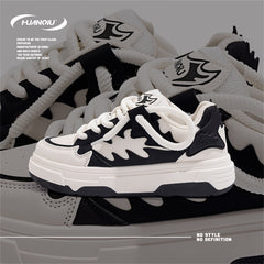 HUANQIU Lace-up Platform Skate Shoes for Women