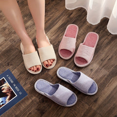 Women's Striped Pattern Slippers Casual Slip On Indoor Slippers