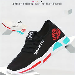 Women's Flower Pattern Lace Up Platform Sneakers