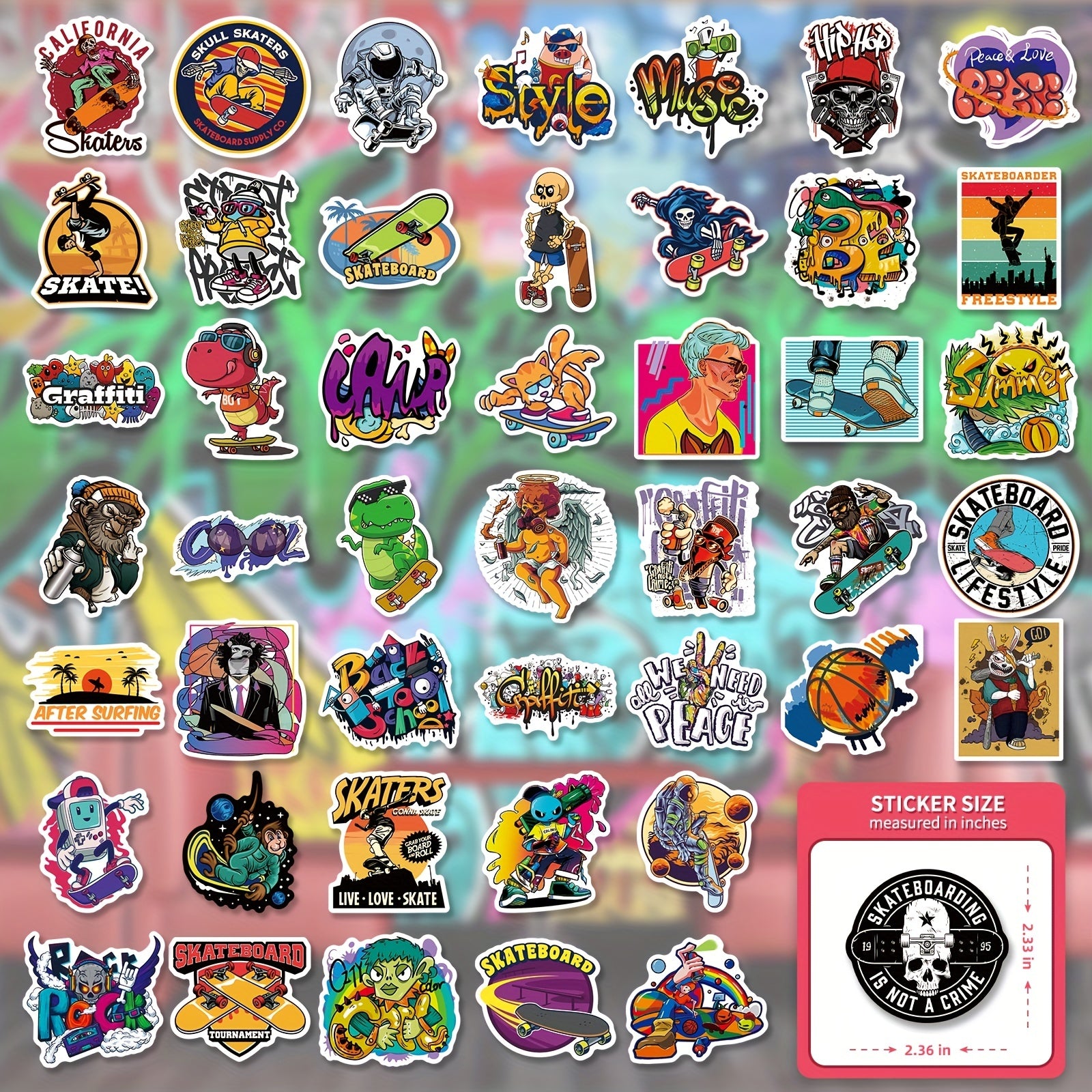 100pcs Hip Hop Psychedelic Stickers for Notebook Mobile Phone Case Bicycle Kids