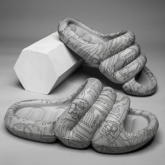 Men's Graphic Cloud Slides Non Slip Slippers