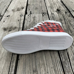 Christmas Plaid Plush Lined Flat Snow Shoes Keep Warm Canvas Sneakers