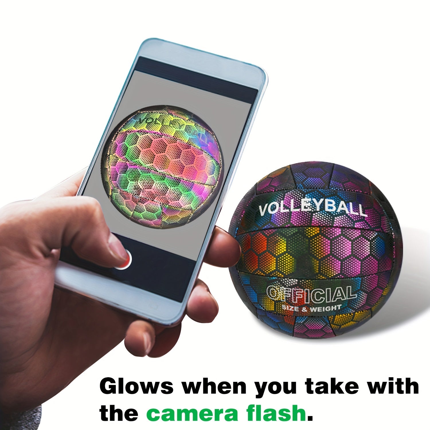 Fish Scale Reflective Volleyball Size 5 for Beach Training