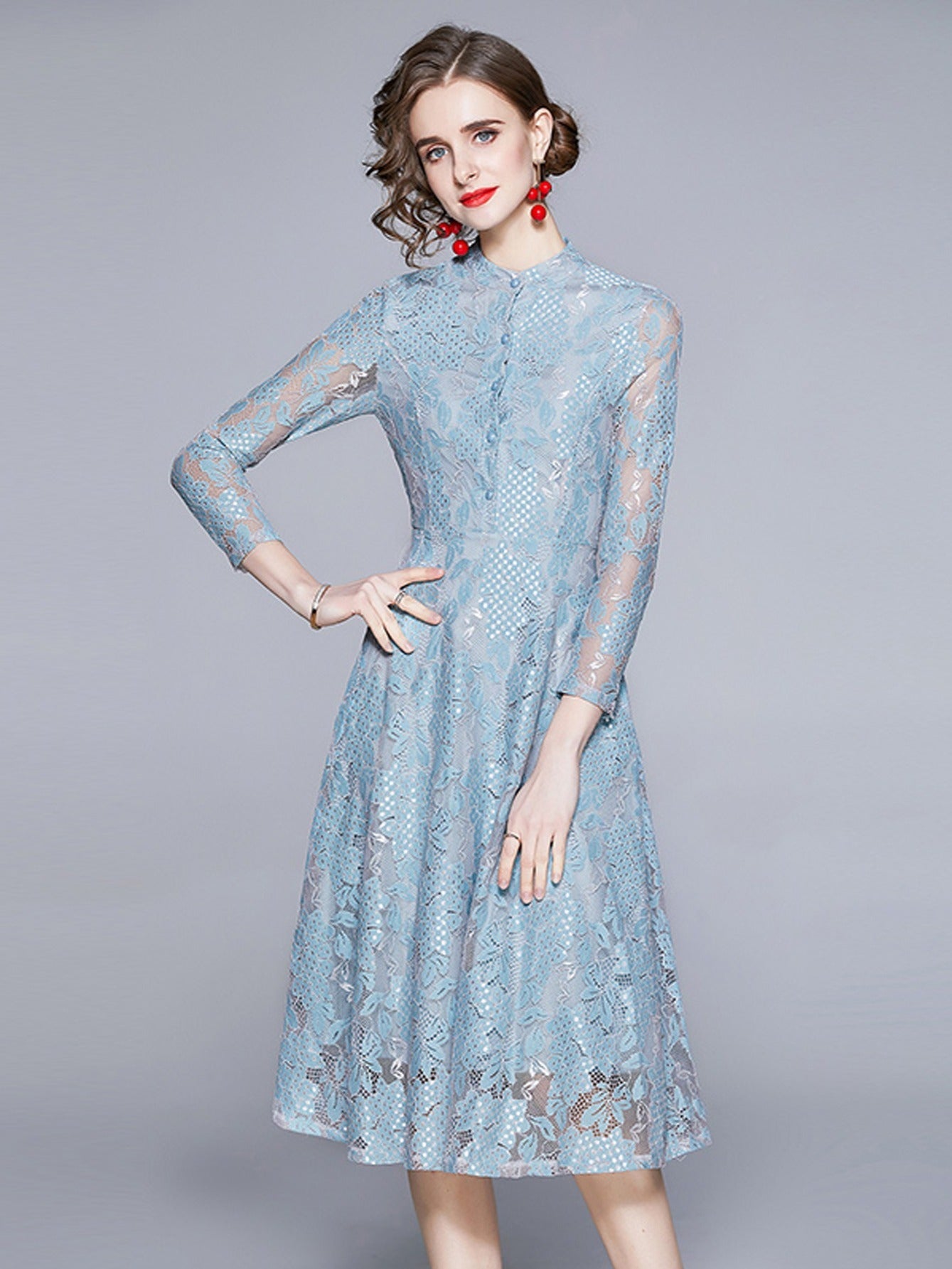 Lace Bridesmaid Dress Night Out Cocktail Women's Clothing