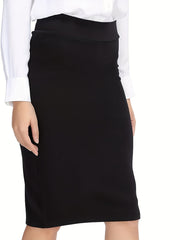 High Waist Pencil Skirt Solid Office Wear
