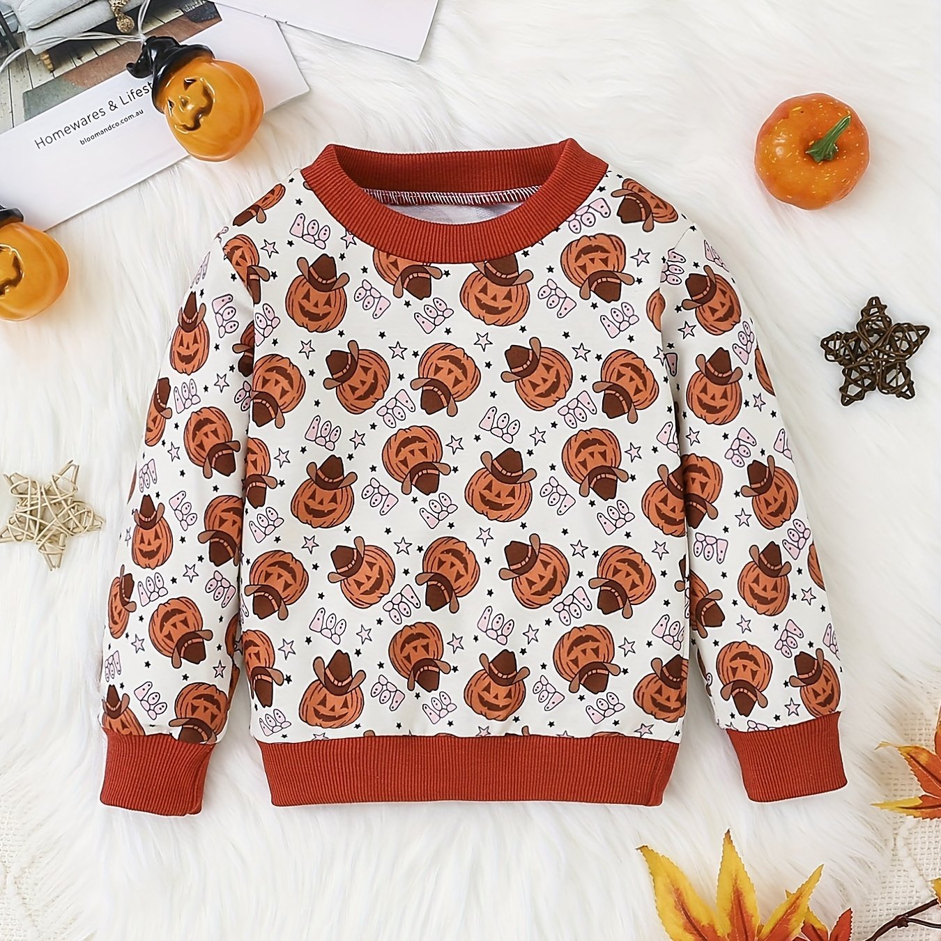 Halloween Pumpkin Printed Baby Sweatshirt